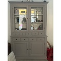 123schrank Buffetschrank Santa Monica - 145x45x215H cm - 2 Vitrinentüren mit Scharnieren - 9 Schubladen - 2 geschlossene Türen mit Scharnieren