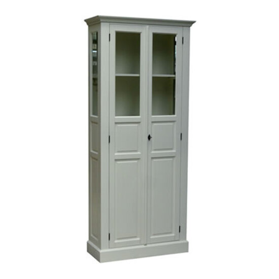 123schrank Vitrine Cape Class - 95x50x230H cm - 4 Einlegeböden - Seiten aus Glas - lange Flügeltüren - Glasvitrine - geschlossene Türen