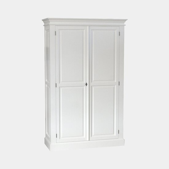 123schrank Siena Kleiderschrank - 125x51x200Hcm - Kleiderstange - Regal - 2 geschlossene Flügeltüren