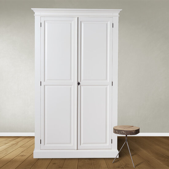 123schrank Siena Kleiderschrank - 125x51x200Hcm - Kleiderstange - Regal - 2 geschlossene Flügeltüren