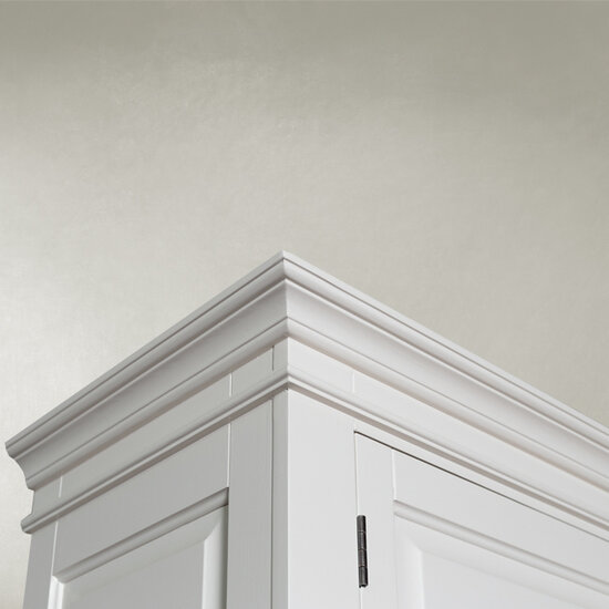 123schrank Siena Kleiderschrank - 125x51x200Hcm - Kleiderstange - Regal - 2 geschlossene Flügeltüren