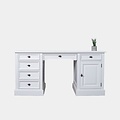 123schrank English Desk Philine - 160x70x79H cm - ausziehbare Tastaturplatte - 5 Soft-Close-Schubladen - 1 geschlossene Flügeltür - klassisch