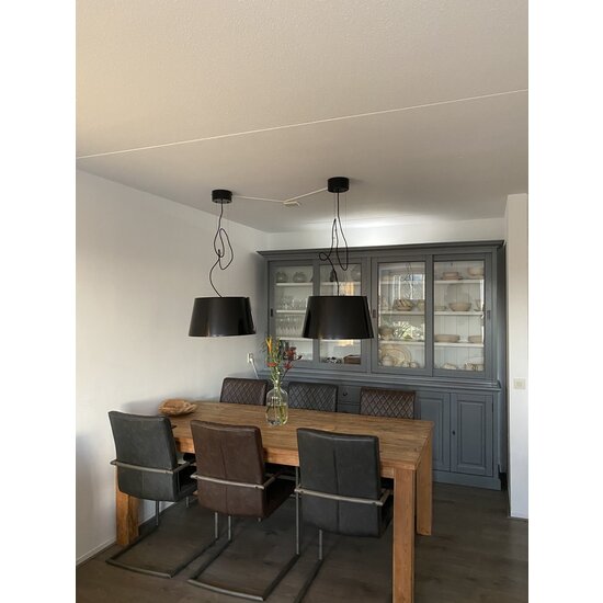 123schrank Buffetschrank Gare du Nord - 240x45x220H cm - 4 Glasschiebetüren - 4 geschlossene Flügeltüren - 4 Soft-Close-Schubladen