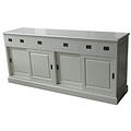 123schrank Sideboard Lin 03 - 200x50x90H cm - Platte wahlweise grau - 6 Schubladen - 4 geschlossene Schiebetüren