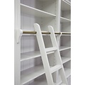 123schrank Privatbibliothek - Bücherregal - 200x43x240H cm - zerlegbar - mit Stange und Leiter - verstellbare Einlegeböden - 10 Einlegeböden - 4 Schubladen - 4 geschlossene Flügeltüren