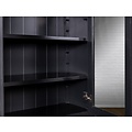123schrank Vitrine/Schaltschrank LM 01 - 100x40x245H cm - 2 Vitrinentüren - 5 Fachböden - 2 geschlossene Flügeltüren - verstellbare Fachböden - schaltbar