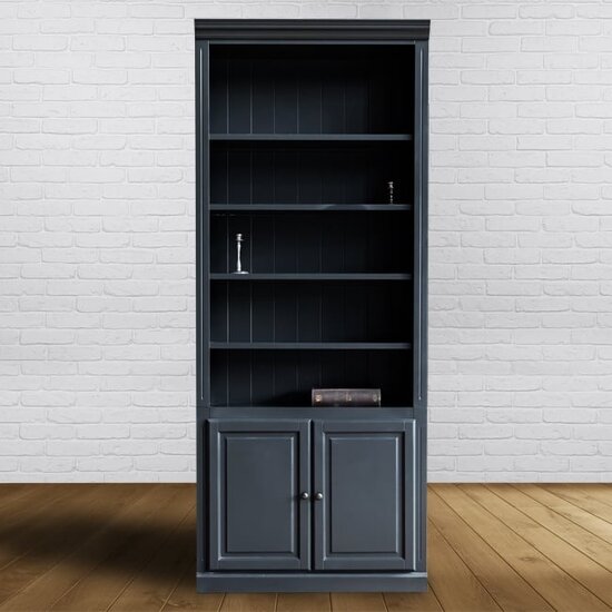 123schrank Schrank/Bücherregal LM 03 - 100x40x245H cm - 5 Fachböden - 2 geschlossene Flügeltüren - verstellbare Fachböden - umschaltbar