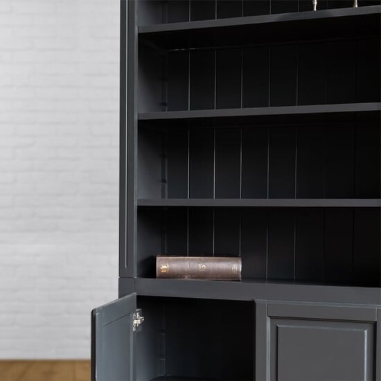 123schrank Schrank/Bücherregal LM 03 - 100x40x245H cm - 5 Fachböden - 2 geschlossene Flügeltüren - verstellbare Fachböden - umschaltbar