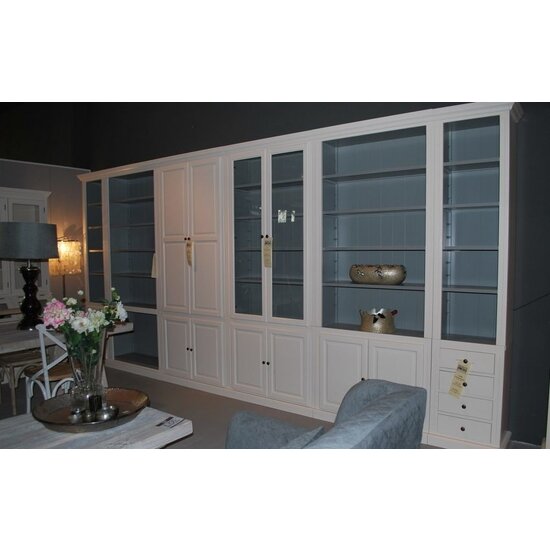 123schrank Schrank/Bücherregal LM 03 - 100x40x245H cm - 5 Fachböden - 2 geschlossene Flügeltüren - verstellbare Fachböden - umschaltbar