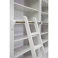 123schrank Privatbibliothek - Bücherregal - 300x43x240H cm - mit Stange und Leiter - verstellbare Einlegeböden - 15 Einlegeböden - 6 Schubladen - 6 geschlossene Flügeltüren