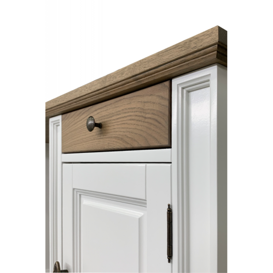 123schrank Schreibtisch Emma 06 - 140x60x78H cm - Platte Eiche - Schublade Eiche Soft Close - 1 geschlossene Flügeltür