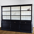 123schrank Buffetschrank Miami Beach - 300x53x218H cm - Glasseiten - 3 Glasschiebetüren - 3 Soft-Close-Schubladen - 3 geschlossene Schiebetüren