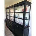 123schrank Buffetschrank Miami Beach - 300x53x218H cm - Glasseiten - 3 Glasschiebetüren - 3 Soft-Close-Schubladen - 3 geschlossene Schiebetüren