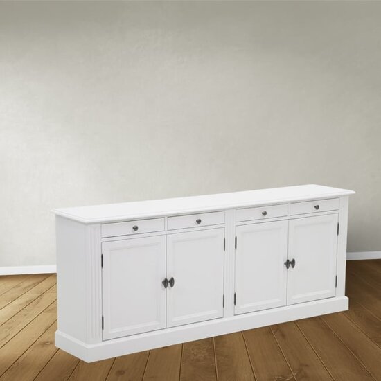 123schrank Sideboard Privatbibliothek - 200x40x80H cm - 4 Schubladen - 4 geschlossene Flügeltüren