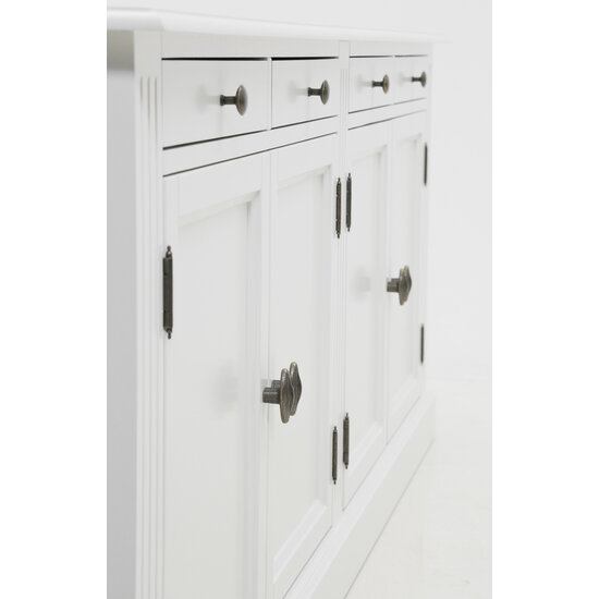 123schrank Sideboard Privatbibliothek - 200x40x80H cm - 4 Schubladen - 4 geschlossene Flügeltüren