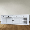 123schrank Sideboard Atlanta - 300x50x90H cm - 4 Soft-Close-Schubladen - 4 geschlossene Schiebetüren
