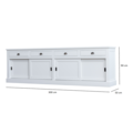 123schrank Sideboard Atlanta - 300x50x90H cm - 4 Soft-Close-Schubladen - 4 geschlossene Schiebetüren