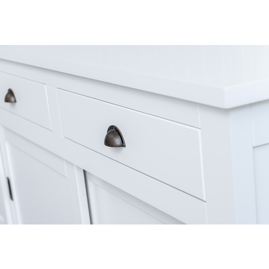 123schrank Sideboard Atlanta - 300x50x90H cm - 4 Soft-Close-Schubladen - 4 geschlossene Schiebetüren