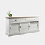 123schrank Sideboard Brooklyn 01 - 200x46x90H cm - mit Eichenplatte - 3 Soft-Close-Schubladen - 3 geschlossene Schiebetüren