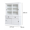 123schrank Buffetschrank Kolumbien - 177x50x230H cm - 2 Glasschiebetüren - 2 Soft-Close-Schubladen - 2 geschlossene Schiebetüren