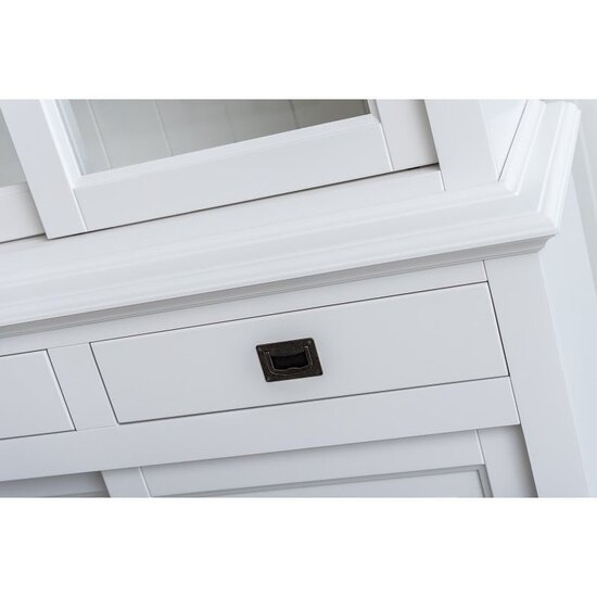 123schrank Buffetschrank Kolumbien - 177x50x230H cm - 2 Glasschiebetüren - 2 Soft-Close-Schubladen - 2 geschlossene Schiebetüren