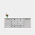 123schrank Sideboard San Pietro - 235x55x90H cm - 2 geschlossene Flügeltüren - 8 Soft-Close-Schubladen