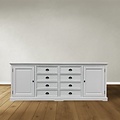 123schrank Sideboard San Pietro - 235x55x90H cm - 2 geschlossene Flügeltüren - 8 Soft-Close-Schubladen