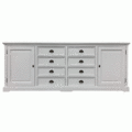 123schrank Sideboard San Pietro - 235x55x90H cm - 2 geschlossene Flügeltüren - 8 Soft-Close-Schubladen