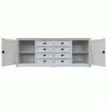 123schrank Sideboard San Pietro - 235x55x90H cm - 2 geschlossene Flügeltüren - 8 Soft-Close-Schubladen