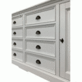 123schrank Sideboard San Pietro - 235x55x90H cm - 2 geschlossene Flügeltüren - 8 Soft-Close-Schubladen