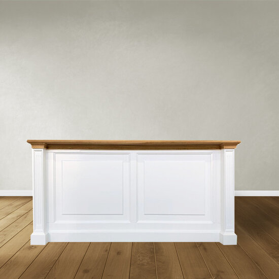 123schrank Schreibtisch King Louis - 180x70x78H cm - Eichenplatte - 1 geschlossene Flügeltür - 3 Soft-Close-Schubladen - Englischer Stil