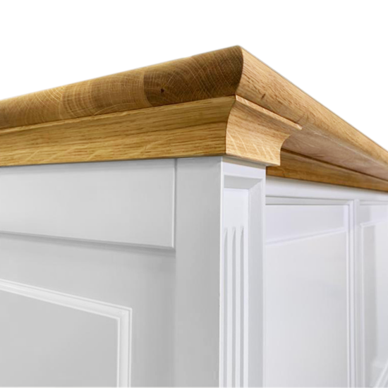 123schrank Schreibtisch King Louis - 180x70x78H cm - Eichenplatte - 1 geschlossene Flügeltür - 3 Soft-Close-Schubladen - Englischer Stil