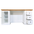 123schrank Schreibtisch King Louis - 180x70x78H cm - Eichenplatte - 1 geschlossene Flügeltür - 3 Soft-Close-Schubladen - Englischer Stil