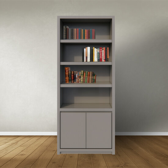 123schrank Regal Manhattan 01 - 100x40x240Hcm - schlankes Design - 2 push-to-open Türen - grifflose Türen - 5cm Bodenstärke