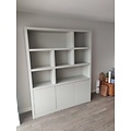123schrank Manhattan 03 Regal - 180x40x240H cm - schlankes Design - 3 push-to-open Türen - offene Einlegeböden - grifflose Türen - 5cm Bodenstärke