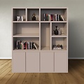123schrank Regal Manhattan 04 - 200x40x240H cm - schlankes Design - 4 push-to-open Türen - offene Einlegeböden - grifflose Türen - 5cm Bodenstärke