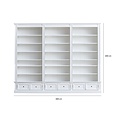 123schrank Classy Library Bücherregal - 300x43x240H cm - 18 verstellbare Bücherregale - 6 Schubladen