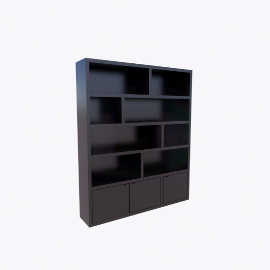 123schrank Kleiderschrank London 01 - 200x40x240H cm - 3 geschlossene Türen - offene Fächer - schlankes Design