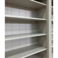 123schrank Bücherregal Modern Library - 400x43x240H cm - mit Eichenplatte und Mittelrahmen - 8 Flügeltüren - 8 Schubladen - verstellbare Einlegeböden