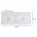 123schrank Brela Sideboard - 230x45x95H cm - 4 Schubladen - 4 Flügeltüren