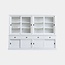 123schrank Buffetschrank Canada - 300x50x220H cm - 4 Schiebetüren aus Glas - 4 geschlossene Schiebetüren - 4 Soft-Close-Schubladen