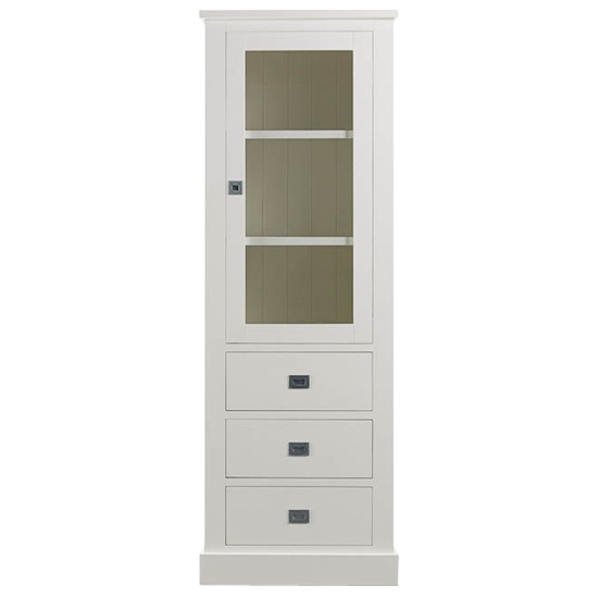 123schrank Vitrine Island 07 - 75x40x215H cm - 1 Schranktür - 3 Schubladen