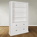 123schrank Bücherregal Island 10 - 120x40x215H cm - 3 Einlegeböden - 4 Soft-Close-Schubladen