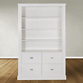 123schrank Bücherregal Island 10 - 120x40x215H cm - 3 Einlegeböden - 4 Soft-Close-Schubladen