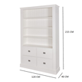 123schrank Bücherregal Island 10 - 120x40x215H cm - 3 Einlegeböden - 4 Soft-Close-Schubladen