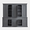 123schrank Buffetschrank Santa Maria - 260x45x230H cm - geschlossene Türen im Oberschrank - 10 Flügeltüren - 5 Soft-Close-Schubladen - verstellbare Einlegeböden