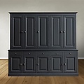 123schrank Buffetschrank Santa Maria - 260x45x230H cm - geschlossene Türen im Oberschrank - 10 Flügeltüren - 5 Soft-Close-Schubladen - verstellbare Einlegeböden