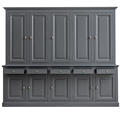 123schrank Buffetschrank Santa Maria - 260x45x230H cm - geschlossene Türen im Oberschrank - 10 Flügeltüren - 5 Soft-Close-Schubladen - verstellbare Einlegeböden