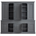 123schrank Buffetschrank Santa Maria - 260x45x230H cm - geschlossene Türen im Oberschrank - 10 Flügeltüren - 5 Soft-Close-Schubladen - verstellbare Einlegeböden