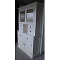123schrank Buffetschrank Cucina - 120x45x200H cm - 2 Schranktüren - 6 Schubladen - mit offenem Fach - 2 Flügeltüren